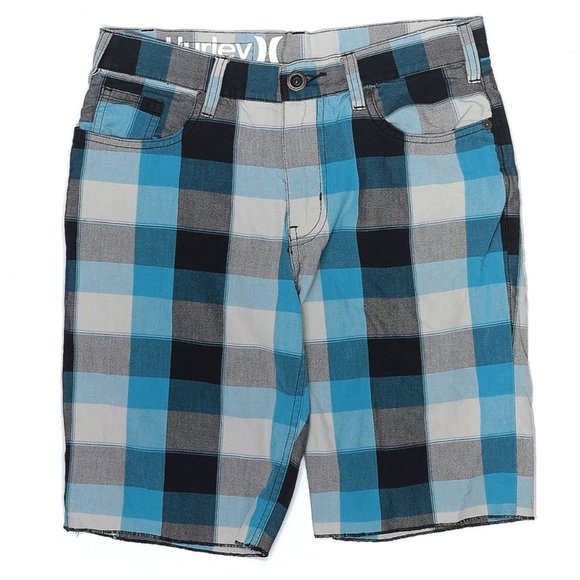 Hurley Other - Hurley Men's Shorts 28 Waist blue plaid walkshorts Lenght 18" Summer Beach Wear